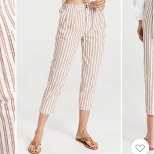 MADEWELL WOMENS CROPPED LINEN STRIPED PANT XL